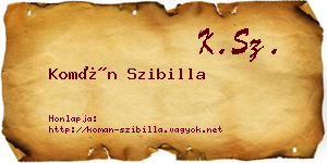 Komán Szibilla névjegykártya